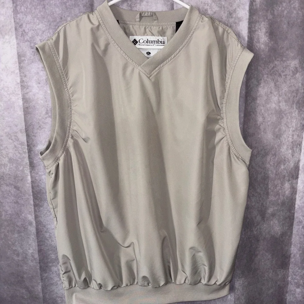 Columbia Mens XL Beige Gorpcore Outdoor‎ Windbreaker Golf Vest